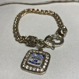 Support Law Enforcement Charm style bracelet
